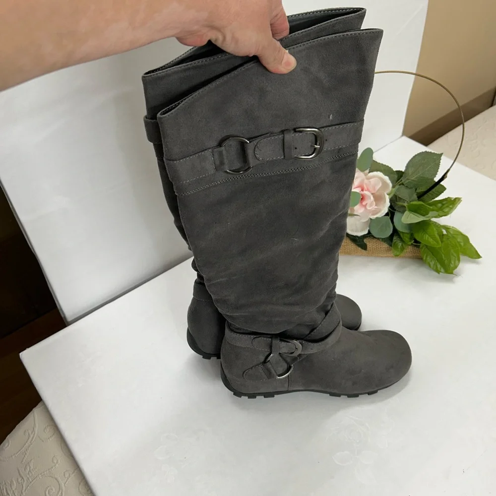 Gray Women's Knee-High Boots